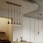 Candelabru cu 5 Lumini din Fier si Sticla Made in Italy - Innorat Viadurini