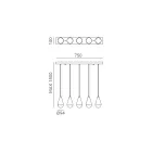 Candelabru cu 5 Lumini din Fier si Sticla Made in Italy - Innorat Viadurini