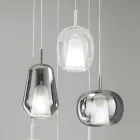 Candelabru cu 6 difuzoare din sticla afumata si transparenta Made in Italy - Trilly Viadurini