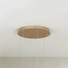 Candelabru cu 6 LED-uri si Baza Rotunda din Metal Vopsit Auriu - Carpen Viadurini