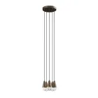 Candelabru cu 6 Lumini din Fier si Sticla Made in Italy - Innorat Viadurini