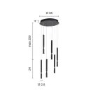 Candelabru cu 6 LED-uri din metal vopsit si cabluri reglabile - zada Viadurini