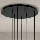 Candelabru cu 8 lumini din sticla suflata in forma de sfera Made in Italy - Prilla Viadurini