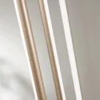 Candelabru cu 8 lumini LED din metal vopsit auriu si cabluri reglabile - portocaliu Viadurini