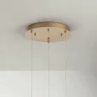 Candelabru cu Baza Rotunda din Metal Vopsit Auriu si Lumina LED - Carpen Viadurini