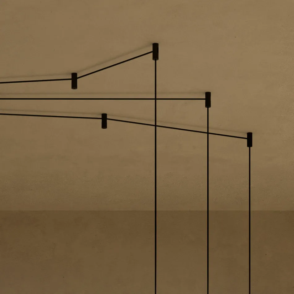 Candelabru cu cilindri din sticlă Canneté fabricat în Italia - Oris Viadurini