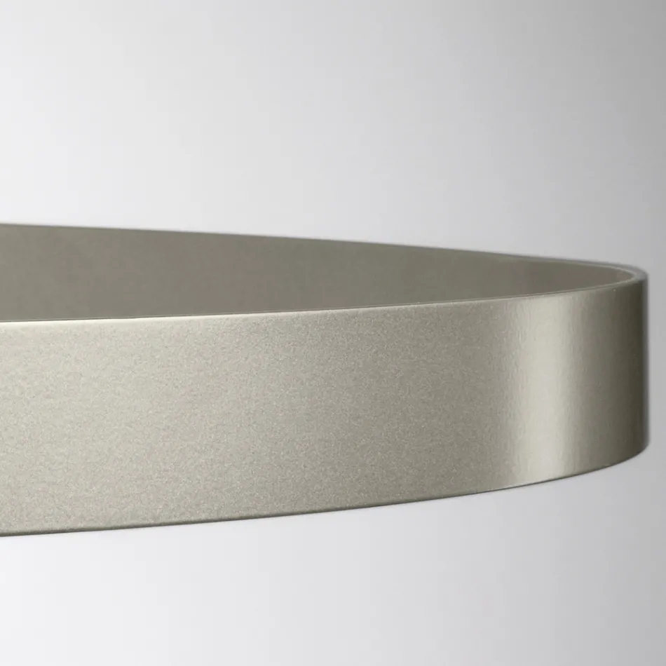 Candelabru cu corp de sticlă și 3 cercuri de aluminiu - Clara Viadurini