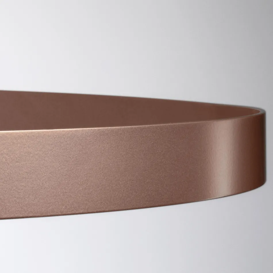 Candelabru cu corp de sticlă și 6 cercuri de aluminiu - Clara Viadurini