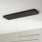 Candelabru cu Lumini LED Orizontale din Metal si Cabluri Ajustabile - Portocaliu Viadurini