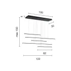 Candelabru cu Lumini LED Orizontale din Metal si Cabluri Ajustabile - Portocaliu Viadurini