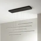 Candelabru cu Lumini LED Orizontale din Metal si Cabluri Ajustabile - Portocaliu Viadurini