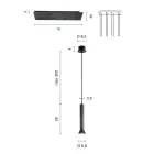 Candelabru cu cadru metalic vopsit auriu si cabluri reglabile - mesteacan Viadurini