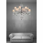 Candelabru artizanal din sticlă venețiană cu 12 lumini, fabricat în Italia - Milagros Viadurini