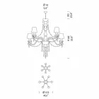 Candelabru artizanal din sticlă venețiană cu 12 lumini, fabricat în Italia - Milagros Viadurini