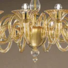 Candelabru din sticlă venețiană, fabricat manual, cu 12 lumini, fabricat în Italia - Margherita Viadurini