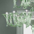 Candelabru din sticlă venețiană cu 18 lumini, fabricat manual în Italia - Margherita Viadurini
