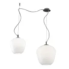 Candelabru descentralizat cu lampă mică și mare din sticlă, fabricat în Italia - Elisia Viadurini
