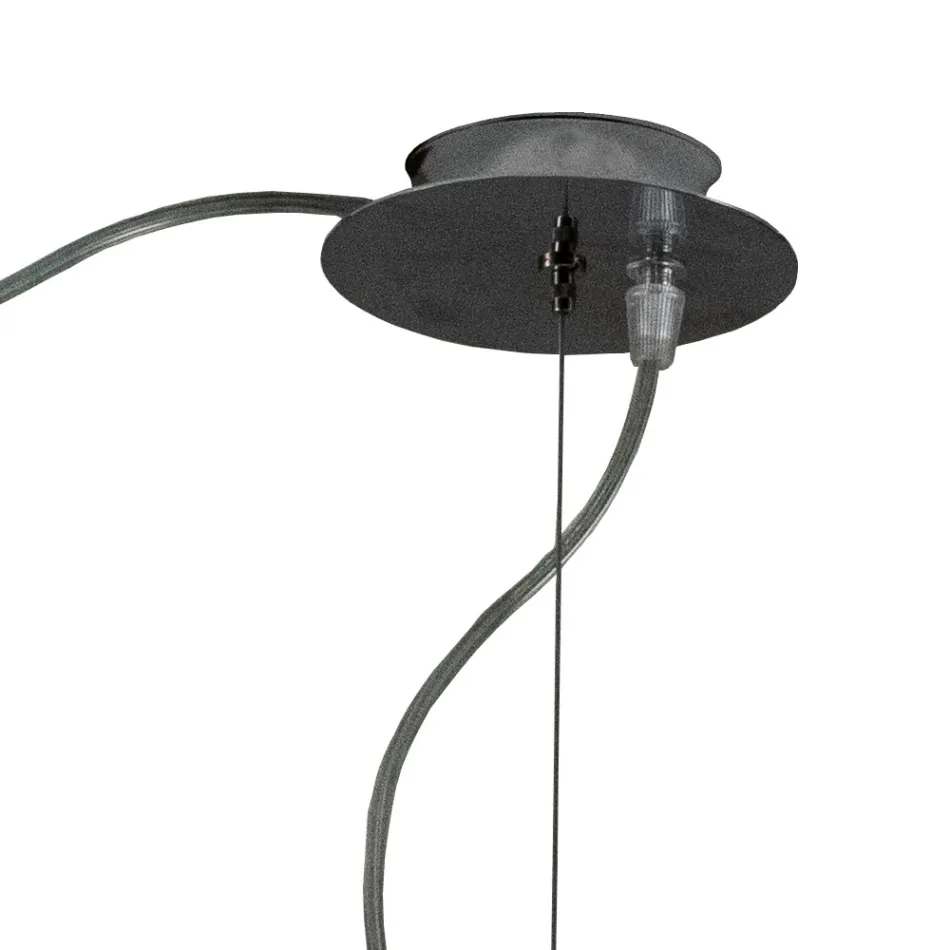 Candelabru descentralizat cu lampă mică și mare din sticlă, fabricat în Italia - Elisia Viadurini