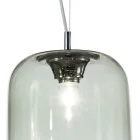 Candelabru descentralizat cu două lumini din sticlă lucrată manual, fabricat în Italia - Soffio Viadurini