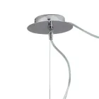 Candelabru descentralizat cu două lumini din sticlă lucrată manual, fabricat în Italia - Soffio Viadurini