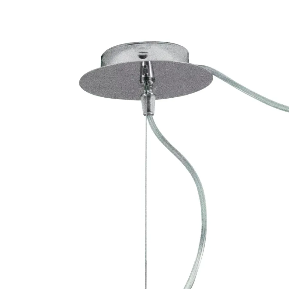 Candelabru descentralizat cu două lumini din sticlă lucrată manual, fabricat în Italia - Soffio Viadurini