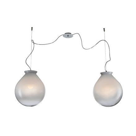 Candelabru excentric din sticlă așezată manual, fabricat în Italia - Iride Viadurini