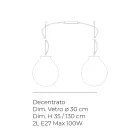 Candelabru excentric din sticlă așezată manual, fabricat în Italia - Iride Viadurini