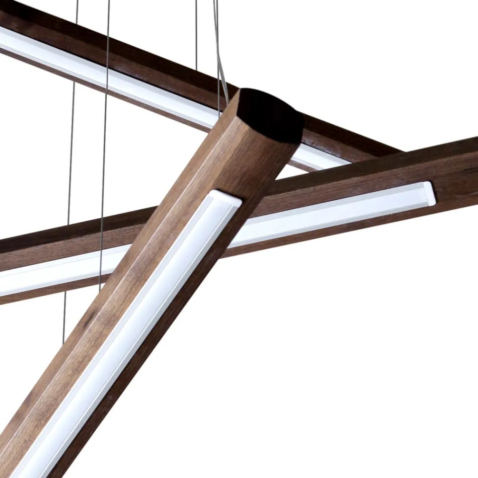 Un candelabru de design cu 4 piese din lemn Grilli York fabricat în Italia Viadurini