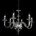 Design candelabru 6 lumini de sticlă și Cristallo Ivy, a făcut în Italia