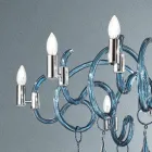Candelabru manual cu 9 lumini din sticlă venețiană Made in Italy - Bernadette Viadurini