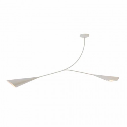 Lustra manuală din oțel vopsit alb Fabricat în Italia - Elica Viadurini