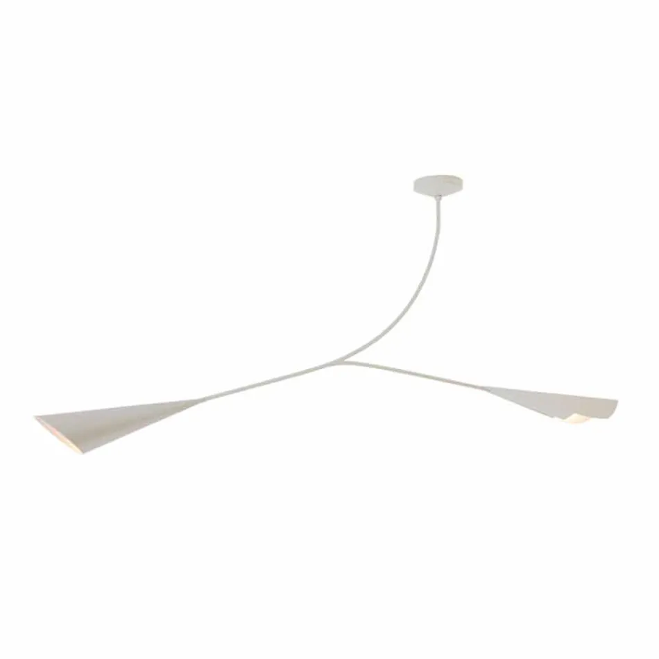 Lustra manuală din oțel vopsit alb Fabricat în Italia - Elica Viadurini