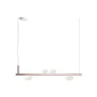 Candelabru din aluminiu cu lumină din sticlă suflată în alb - Alma Viadurini