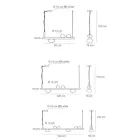 Candelabru din aluminiu cu lumină din sticlă suflată în alb - Alma Viadurini