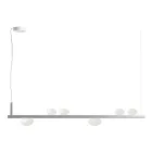 Candelabru din aluminiu cu lumină din sticlă suflată în alb - Alma Viadurini