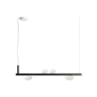 Candelabru din aluminiu cu lumină din sticlă suflată în alb - Alma Viadurini