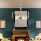 Candelabru din sticlă și strasuri fabricat în Italia pentru decor interior - Madrid Viadurini