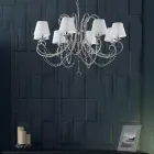 Candelabru din fier cromat cu abajururi fabricate în Italia pentru decor interior - Praga Viadurini
