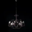 Candelabru din fier lăcuit și ruginit, fabricat în Italia, pentru decor interior - Texas Viadurini