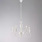 Candelabru din lemn și fier lăcuit, fabricat în Italia, pentru decor interior - Toscana Viadurini