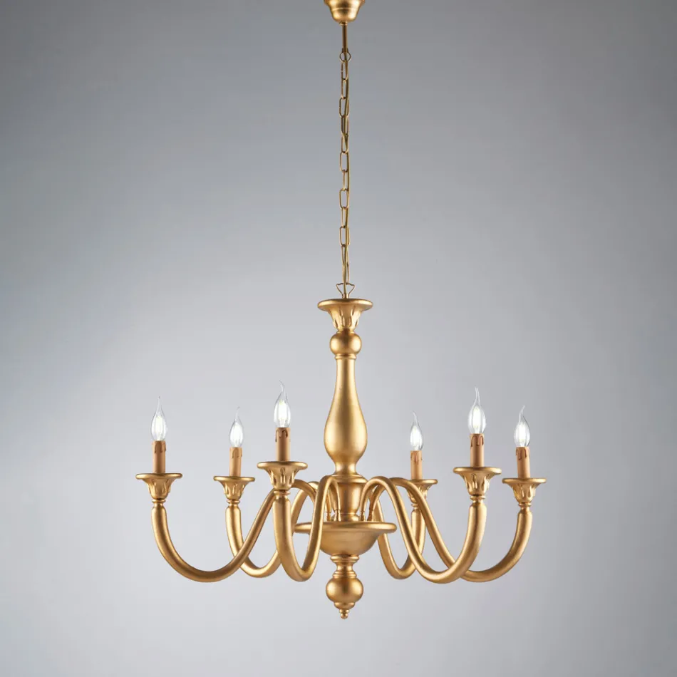 Candelabru din lemn fabricat în Italia pentru decorarea interioară - Siena Viadurini