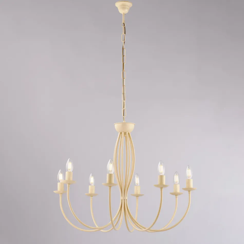 Candelabru din metal alb pentru iluminarea spațiilor rafinate – Roccia Viadurini