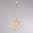 Candelabru metalic cu pandantive din cristal pentru interioare elegante – Orchidea Viadurini
