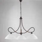 Un candelabru din metal și ceramică albă pentru a vă îmbunătăți interiorul – Eclisse Viadurini