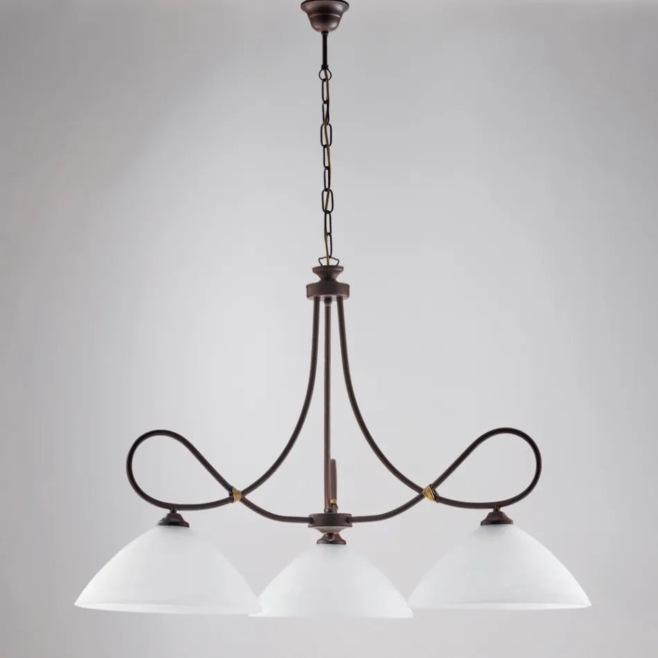 Un candelabru din metal și ceramică albă pentru a vă îmbunătăți interiorul – Eclisse Viadurini