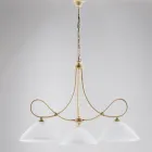 Un candelabru din metal și ceramică albă pentru a vă îmbunătăți interiorul – Eclisse Viadurini