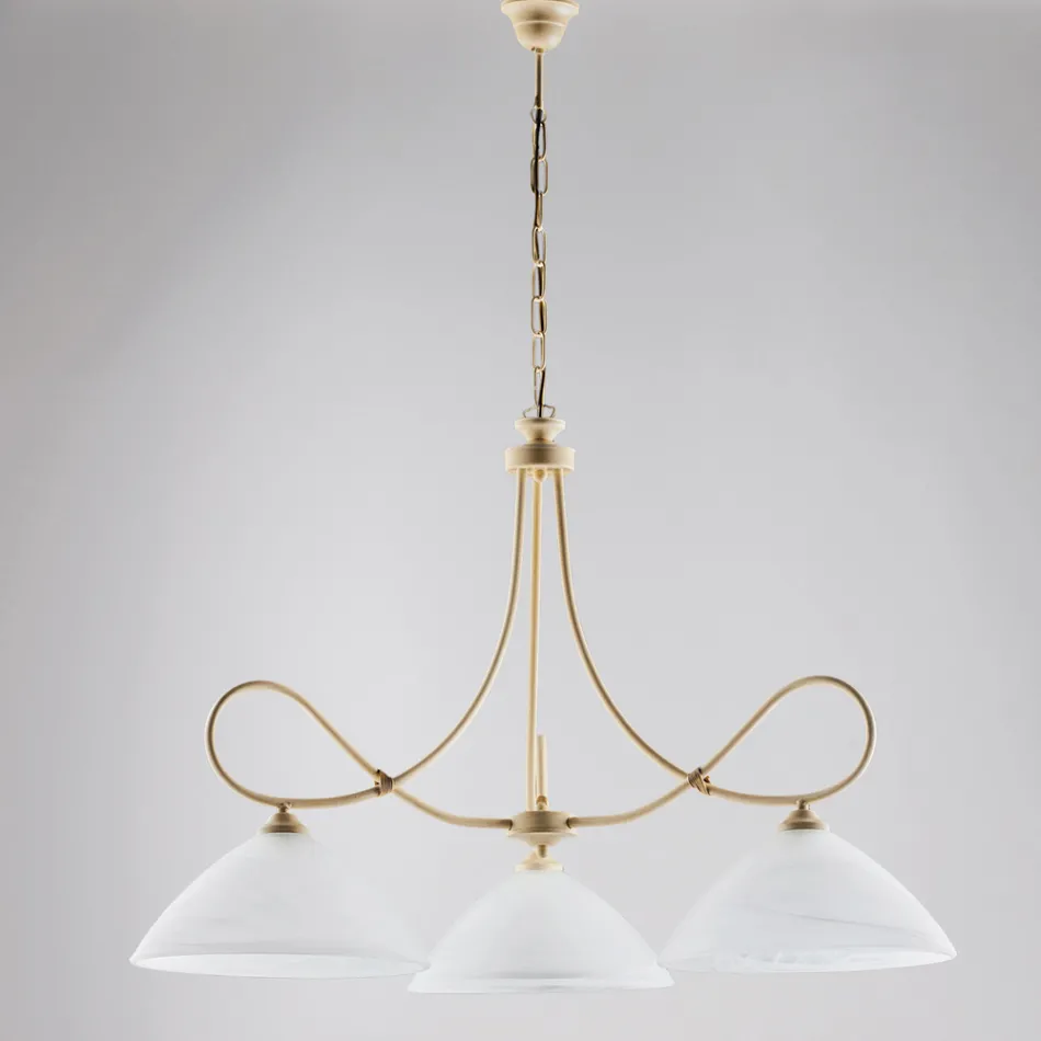 Un candelabru din metal și ceramică albă pentru a vă îmbunătăți interiorul – Eclisse Viadurini