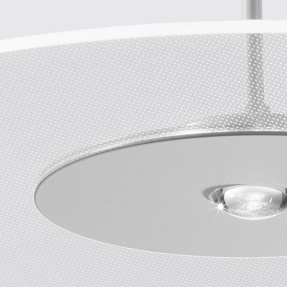 Candelabru metalic cu difuzor din plexiglas cu micropuncte - Nora Viadurini