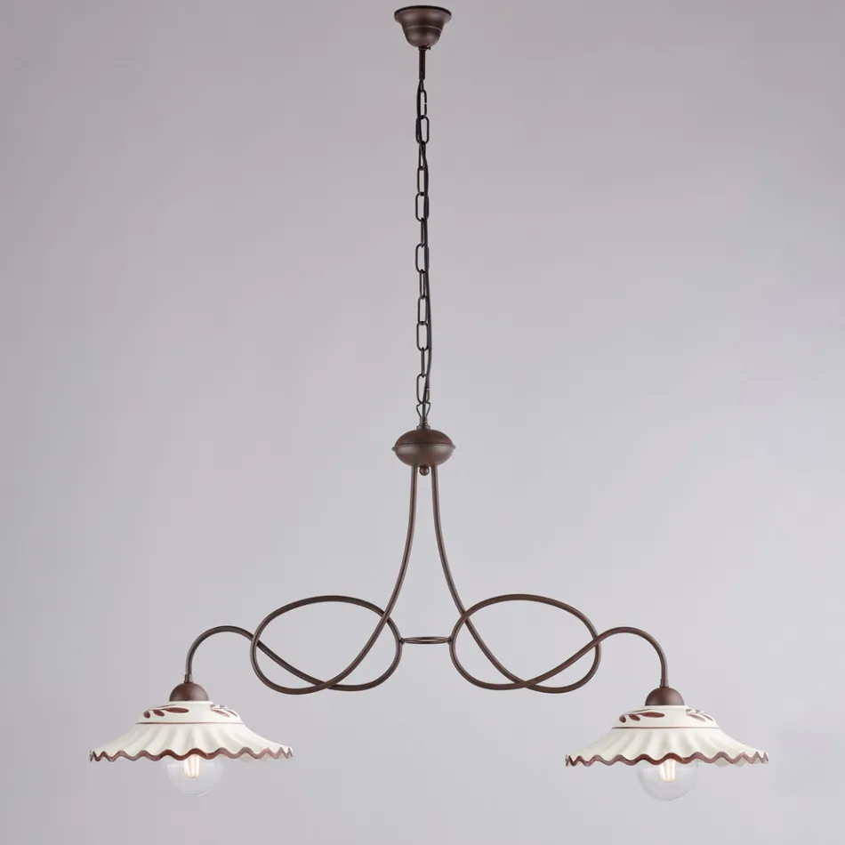 Candelabru metalic ceramic alb cu 2 lumini pentru uz interior - Polaris Viadurini