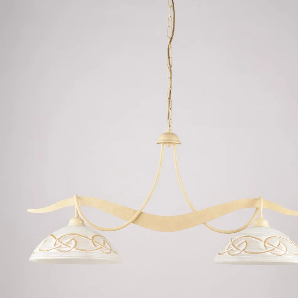 Candelabru metalic cu 2 lumini pentru iluminat interior - Musca Viadurini